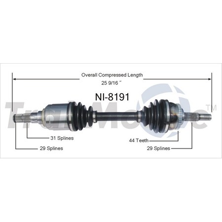 Surtrack Axle Cv Axle Shaft, Ni-8191 NI-8191
